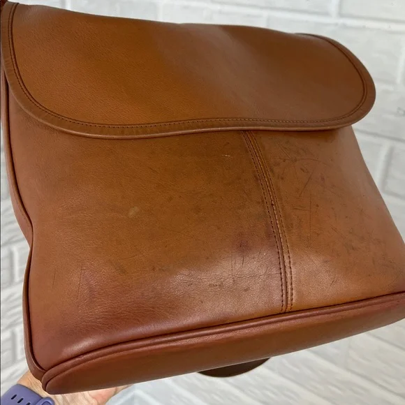 Vintage COACH 4115 Whitney Flap Crossbody Bag Brown Leather Made in USA - Picture 7 of 17